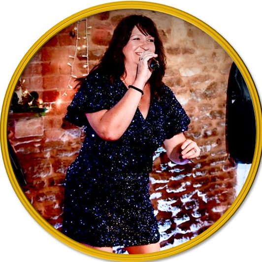 Wendy from the Rhythm Sisters - Aliki Sings Entertainment being the soul of the party at a wedding in Chippenham
